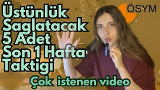 Üstünlük sağlatacak 5 adet son 1 HAFTA taktiği - Çok istek alan video - Tıpçıdan Sınav Taktikleri