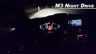 BMW E92 M3 Cold Night Drive Therapy - One Year as a FULL TIME YouTuber (Binaural Audio)