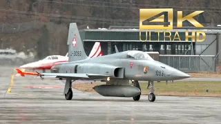 (4K) 2 Northrop F-5E Tiger II Swiss Air Force departure and arrival at Meiringen Air Base LSMM