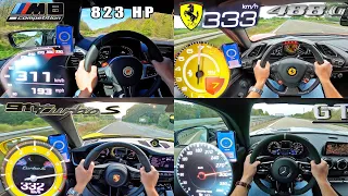 Fastest SUPERCARS on AUTOBAHN  |NO SPEED LIMIT | by CAR REACTIONS