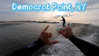 Surfing Offshore Drainers at Democrat Point, NY (Our First Surf Expedition)