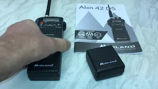 Hi Lo Power demonstration showing S meter on Midland Alan 42 DS Handheld CB Radio.