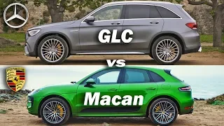 2020 Porsche Macan vs Mercedes GLC, Macan GTS vs GLC AMG, Mercedes vs Porsche - visual compare