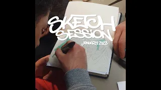 Sketch session I love Graffiti & Writer's bench at Vinyl Harvest, janvier 2023