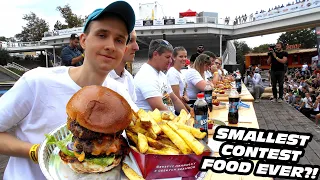 Burger and Fries Speed Eating Contest at Burgerfest, Prague w/ "Nibbler" Next to Me!!