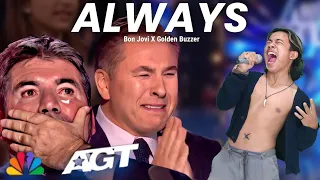 Golden Buzzer: The Judges cried hysterically hearing the song Bon Jovi with an extraordinary voice