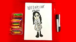 Как нарисовать Уэнсдей Адамс / HOW TO DRAW WEDNESDAY ADDAMS