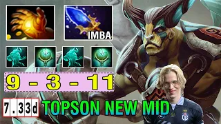 Topson New Mid Hero [Elder Titan] How to Deal With Super Strong Lane Huskar New Patch 7.33D