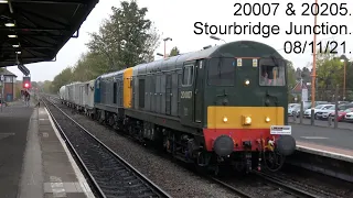 20007 & 20205. Stourbridge Junction, 08/11/21. (It wasn't me sneezing!!)