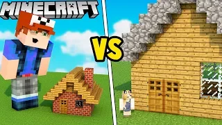 MINECRAFT - MINI DOM VS GIGANTYCZNY DOM | Vito vs Bella