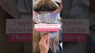 How I create soft lines of demarcation when doing foil highlights #foilhighlights #hairtutorial