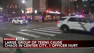 Philadelphia officer injured, 3 juveniles in custody after chaos breaks out in Center City