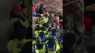 England Vs Hungary.Away  FANS chase policemen into tunnel