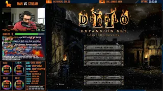 Diablo 2 - MAN VS STREAM Season 5 - Hell Sorceress Edition!! Part 2