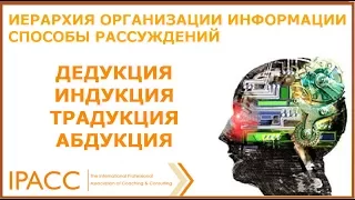 Иерархия организации информации. Способы рассуждений. Дедукция, Индукция, Традукция, Абдукция