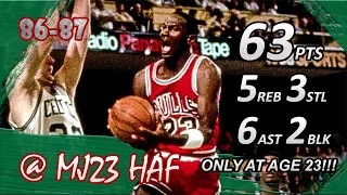 Michael Jordan Playoffs Career High Highlights 1986 ECR1 G2 vs Celtics - 63pts! (720p 60fps)