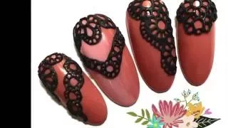 3-D Lace Nails using Wildflowers Lace Paste