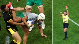 Rugby World Cup referees attacked for 'worst decision' after kung fu kick red card review