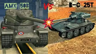 AMX 50B Veteran vs B-C 25t head to head (Wot blitz)  #shorts