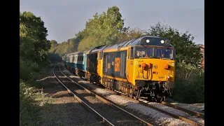 A busy day at Tamworth on 15th September 2023, featuring GBRF's 50s & 34046 'Braunton'