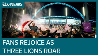 Fans react in jubilation as England reach Euro 2020 final after victory against Denmark | ITV News