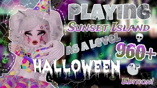 Playing Sunset Island 🎃 HALLOWEEN Theme 👻 As A Level 960+ 🔮 / Royalloween / Roblox Royale High