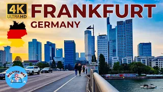 Frankfurt, Germany Evening Walk - 4K 60fps with Captions