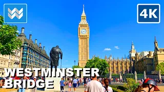 [4K] Westminster Bridge (Big Ben) in London UK 🇬🇧 Walking Tour Vlog & Vacation Travel Guide