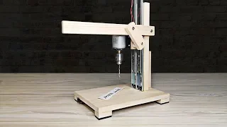 how to make a mini drill and drill press with dc motor - diy自制手工小台钻