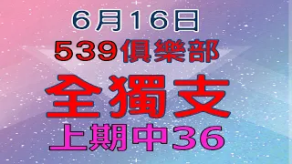 6月16日539傳奇俱樂部-全獨支-上期36