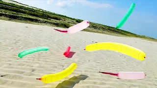 balloon pop 29 | Rocket balloons Throw out on the beautiful river sand | new balloon in the amazing