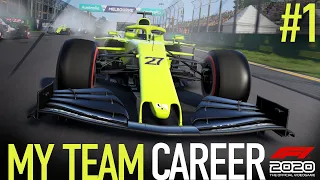 F1 2020 My Team Career Part 1: VR46 RACING IS BORN IN CREATE A TEAM! (F1 2020 Game)