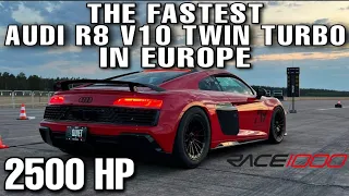 2500HP Audi R8 V10 Performance Twin Turbo (Low Boost) | INSANE DRAGY TIMES from 0-360 Km/h!