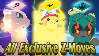 Pokemon Ultra Sun & Ultra Moon - All Sun & Moon Exclusive Z-Moves! (1080p HD)