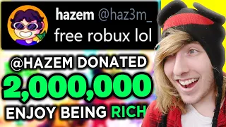 KreekCraft Gets Donated $2,000,000 ROBUX