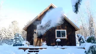 Off Grid Cabin Living: -35F Dangerous Cold Temps And Deep Snow