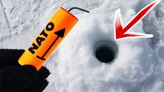 EXPERIMENT MAKE HOLES IN SNOW WITH FIRECRACKERS