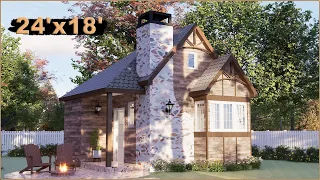 The Stunning Open 1-Bedroom Cottage House 24'x18'(8x6m) With Floor Plan | One Bedroom Cottage House