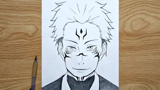 How to draw Sukuna | Jujutsu Kaisen | Ryomen Sukuna step by step | easy tutorial