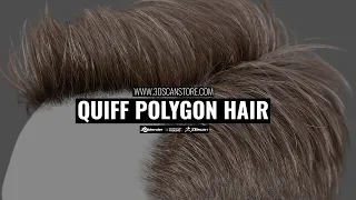 Quiff Poly card hair style in Marmoset Toolbag 4