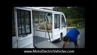 Hard Door Electric Shuttle - 15 Passenger ADA Wheelchair Shuttle | From Moto Electric Vehicles
