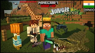 I SURVIVED AND TAMED CROCODILE & HAWK IN SAFARI WORLD in Minecraft  EP-5 | MINECRAFT(हिंदी)