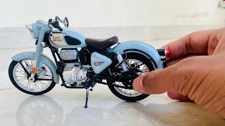 Royal Enfield Classic 350 Halcyon Grey 1:12 Scale Model Unboxing #scalemodel #royalenfield #bullet