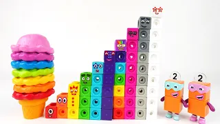Numberblocks Seven Eats a Rainbow Ice Cream to get his Colours Back | Learning Colors with Toys