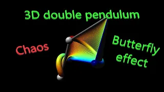 100 chaotic double pendulums in 3D | butterfly effect