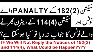 What could be Happen if not Reply the Penalty Notice of 182(2) and Notice 114(4) | consequences