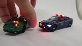 Custom LED Greenlight Dodge Charger Police (1:64 scale)