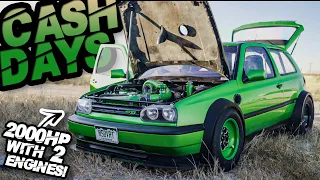 2000HP VW Golf with Twin VR6 Engines STREET RACING! (Colorado Cash Days)