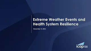 Special Webinar: Extreme Weather Events and Health System Resilience (Portuguese)