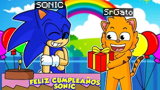 ¡EL CUMPLEAÑOS DE SONIC! 🥳😂 | SRGATO Y LA FIESTA SORPRESA EN MINECRAFT!